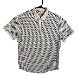 Mantra Catalyst Polo Shirt Mens XL WHALES Ivory Navy EUC